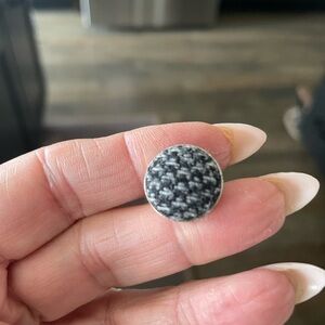 Black and Grey Houndstooth Button cufflinks (2)